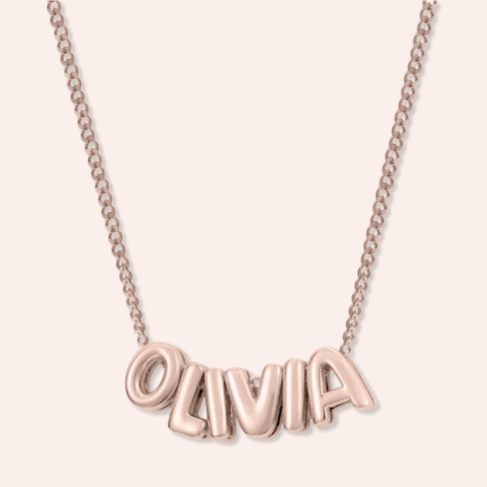 Collier personnalisé avec lettres à bulles en 3D 