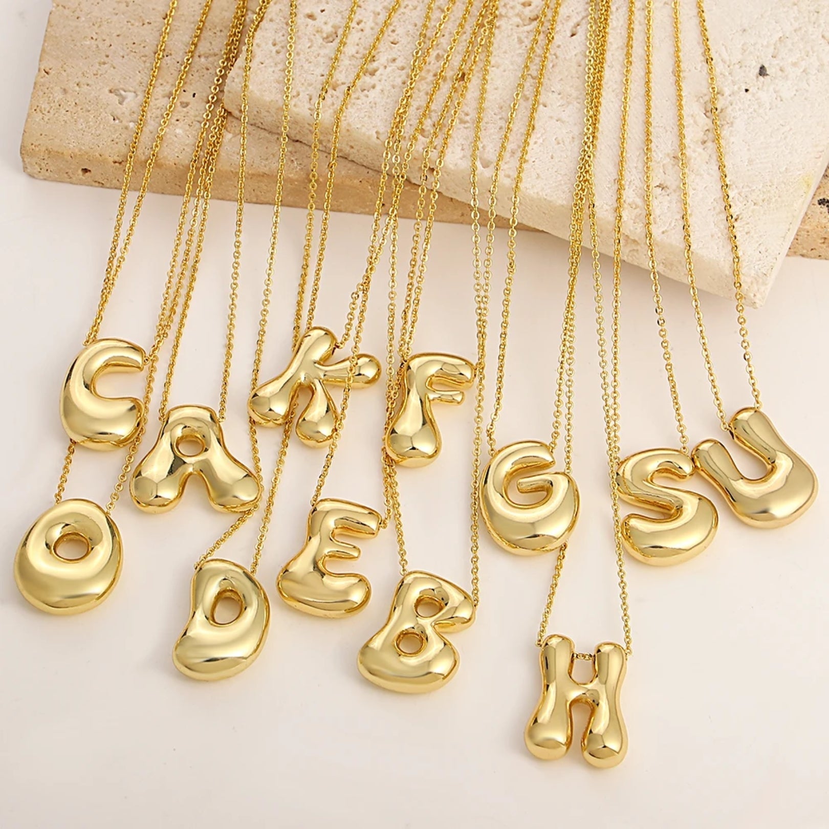 Collier à bulles avec initiales personnalisées et lettres à bulles 