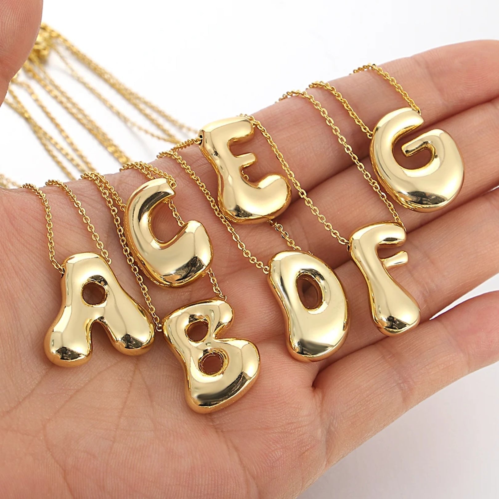 Collier à bulles avec initiales personnalisées et lettres à bulles 
