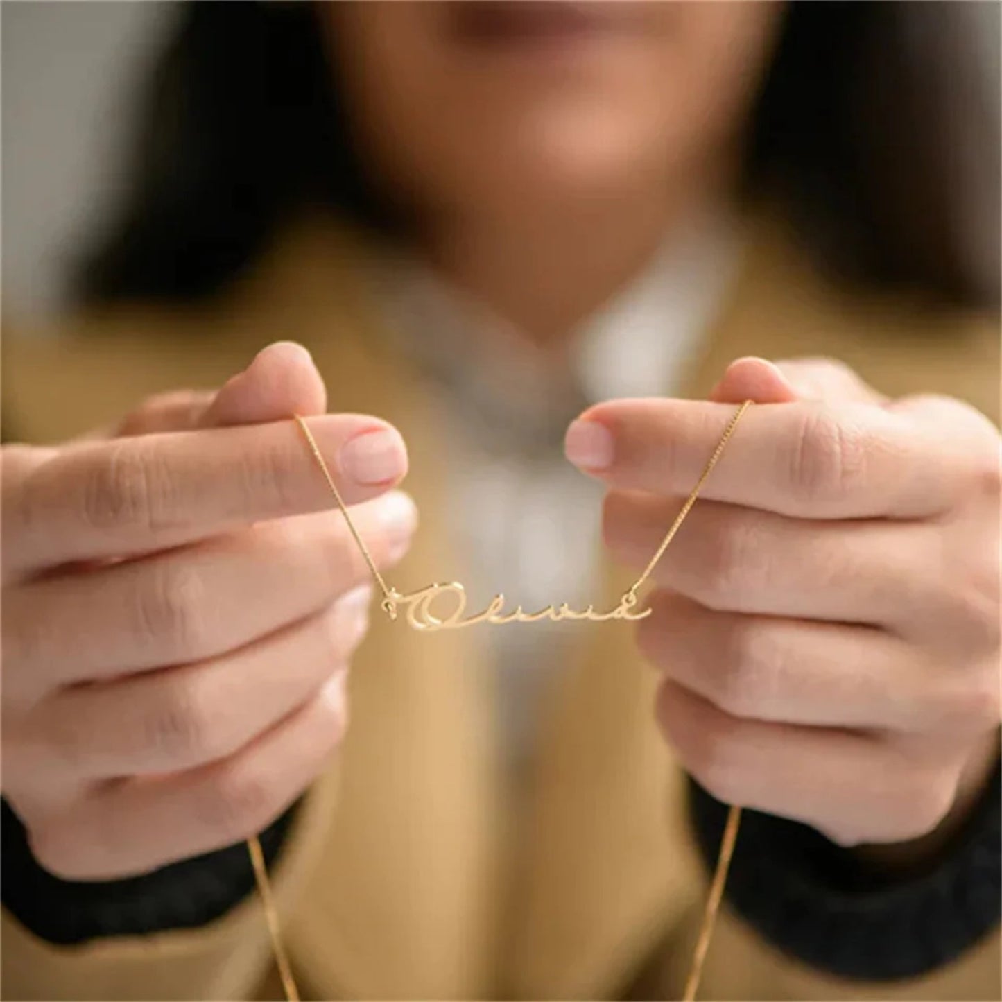 Personalisierter Name in einzigartigen Buchstaben Box Kette Halskette 
