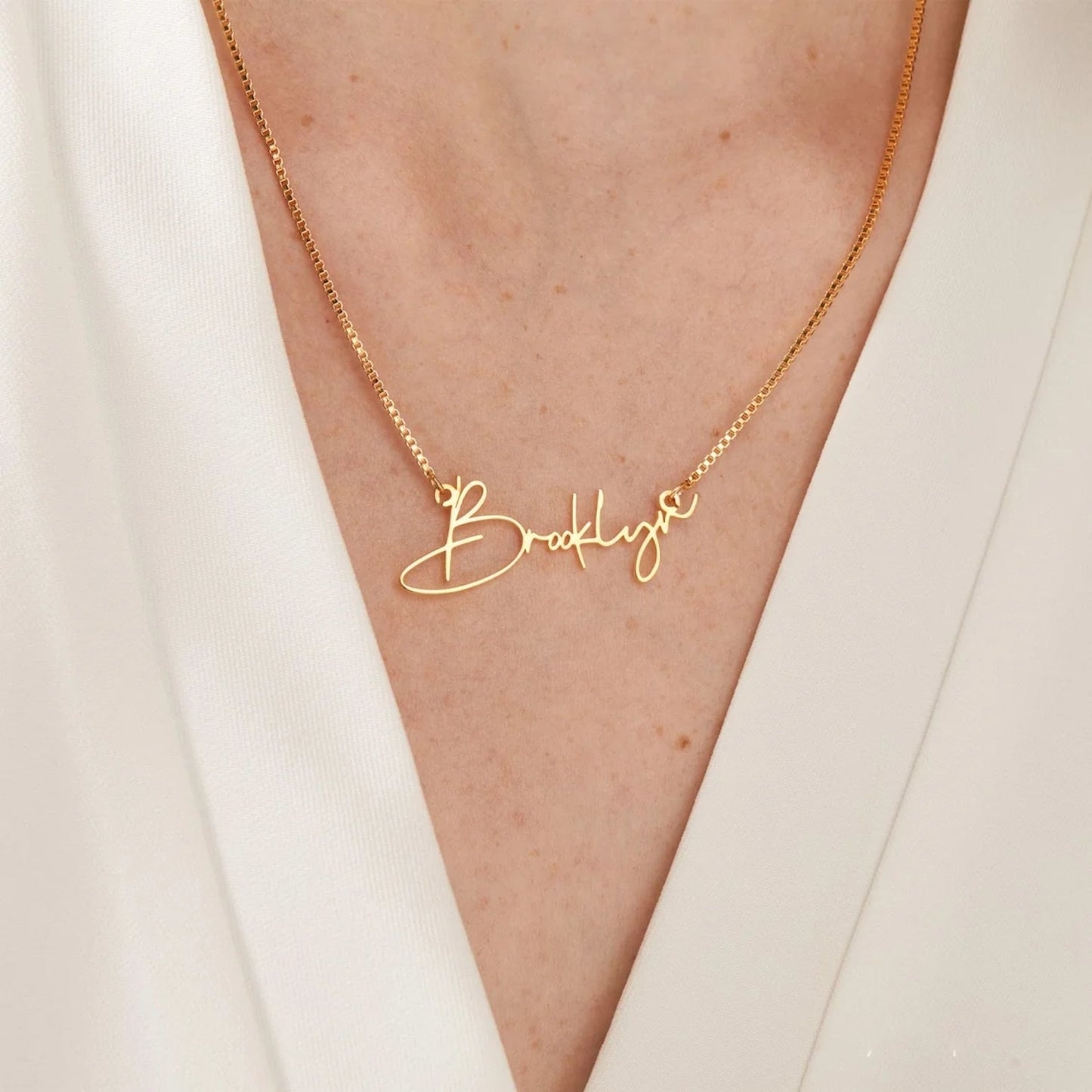 Personalisierter Name in einzigartigen Buchstaben Box Kette Halskette 