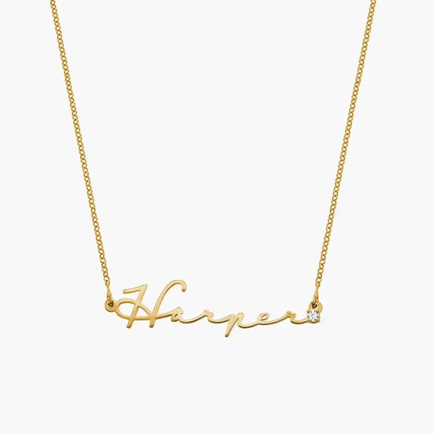 Personalisierte Halskette mit Diamantspitze 