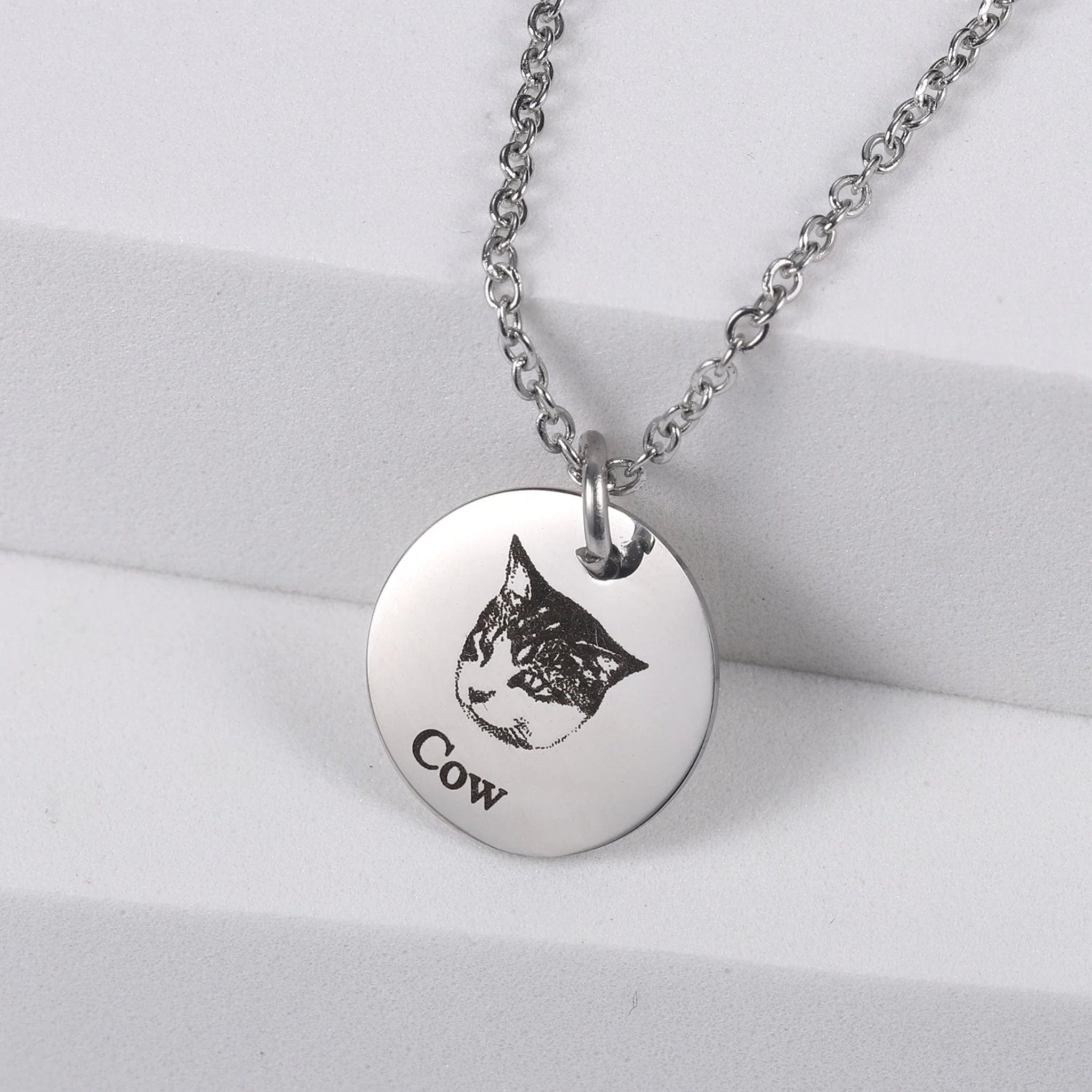 Collier personnalisé avec photo et nom d'animal de compagnie 