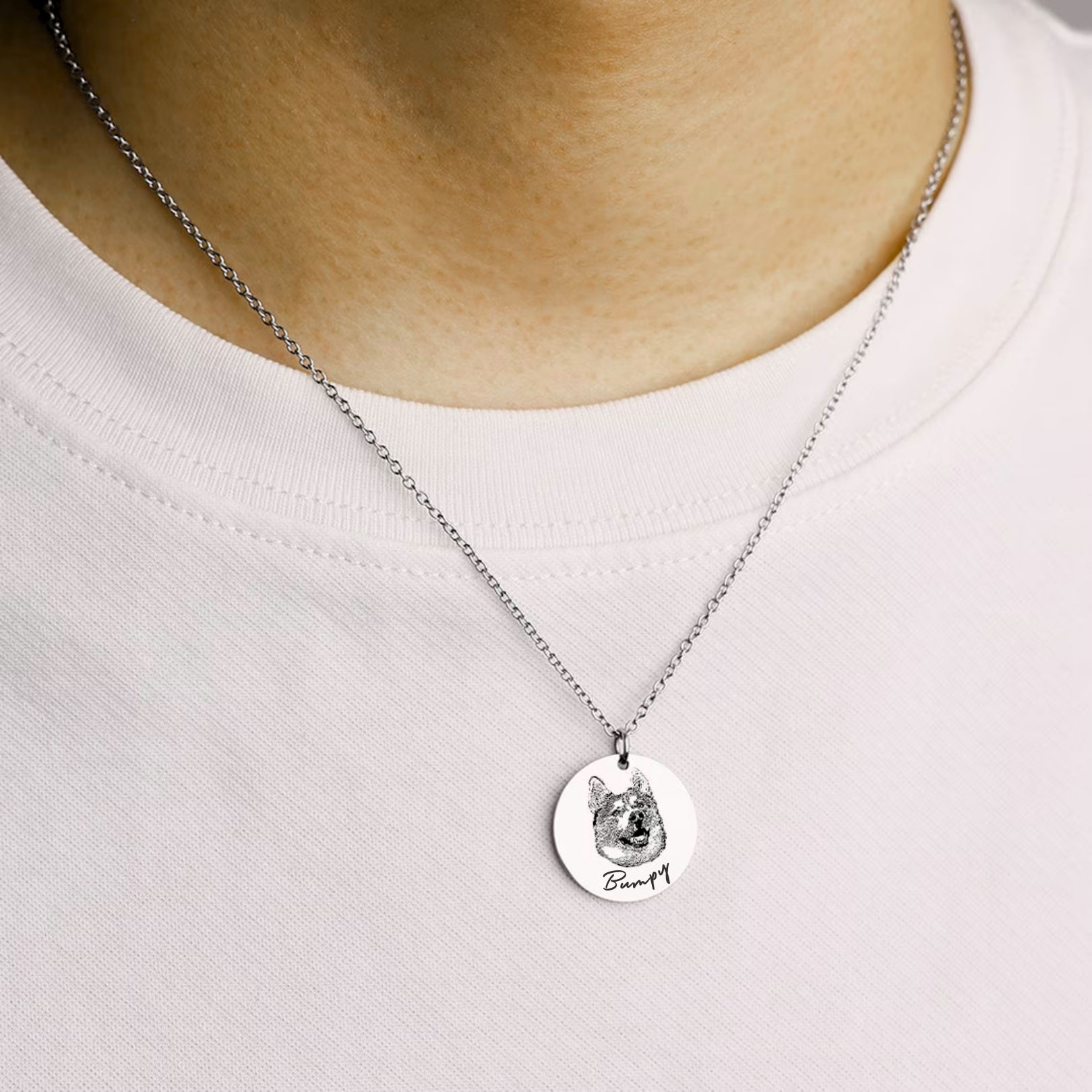 Collier personnalisé avec photo et nom d'animal de compagnie 