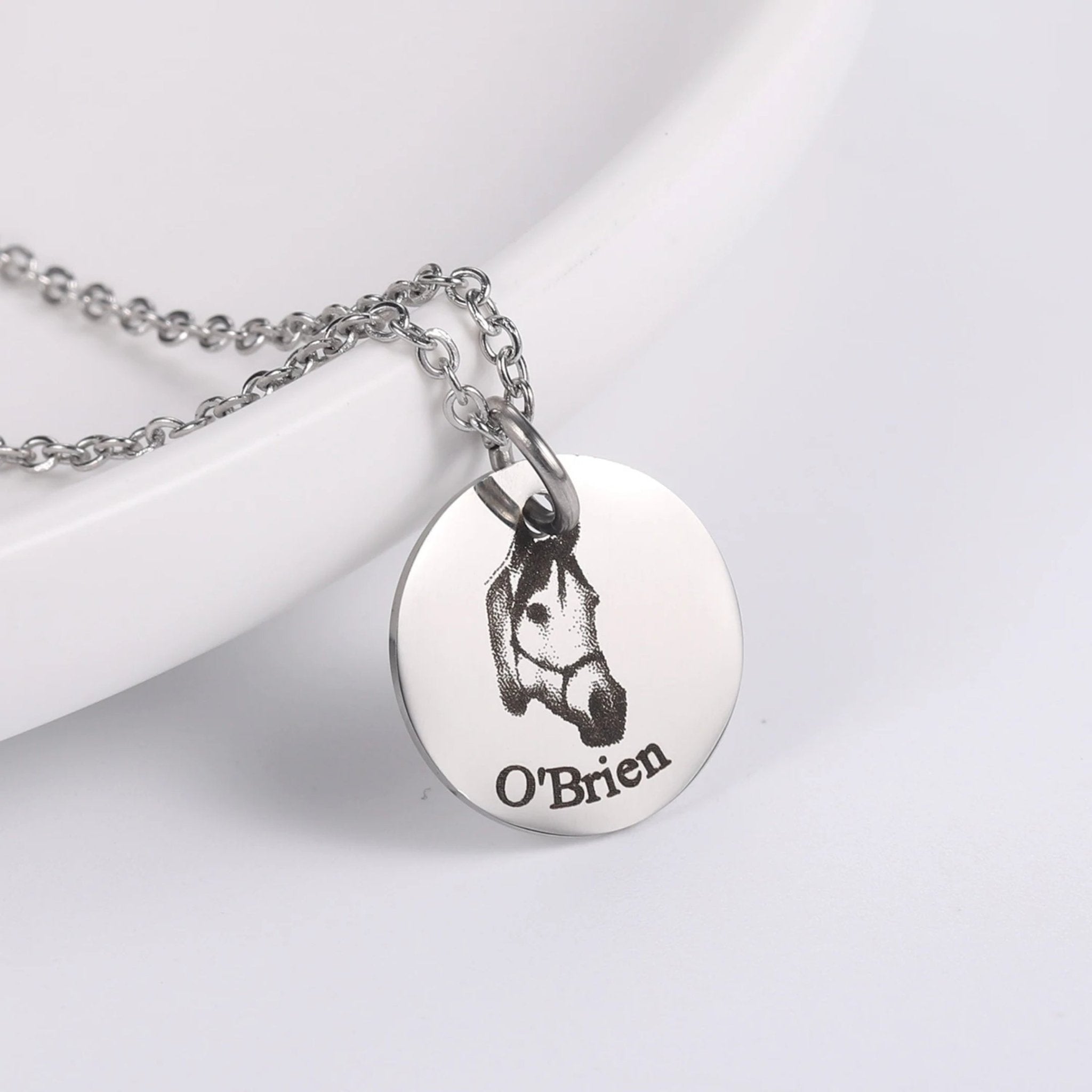Collier personnalisé avec photo et nom d'animal de compagnie 
