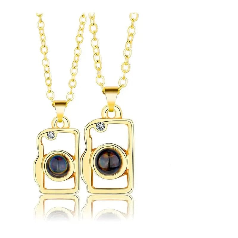 Collier magnétique pour appareil photo avec projection photo personnalisée (2 pièces) 