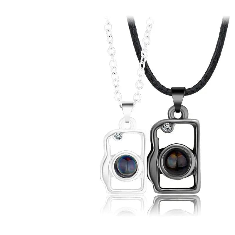 Collier magnétique pour appareil photo avec projection photo personnalisée (2 pièces) 