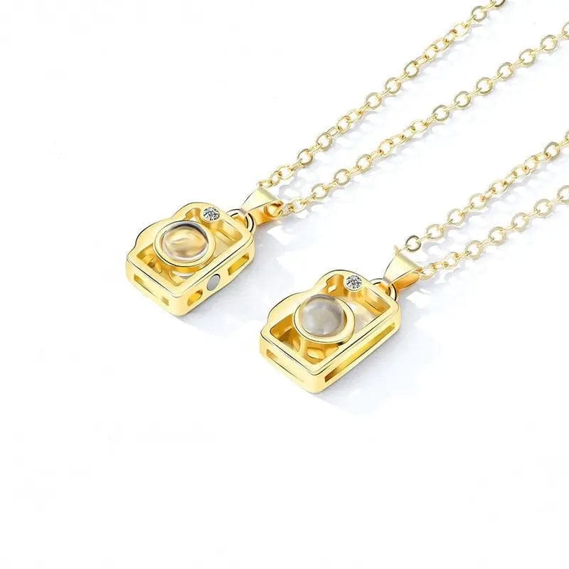 Collier magnétique pour appareil photo avec projection photo personnalisée (2 pièces) 