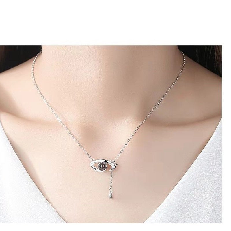 Collier avec pendentif personnalisé avec projection photo et mauvais œil
