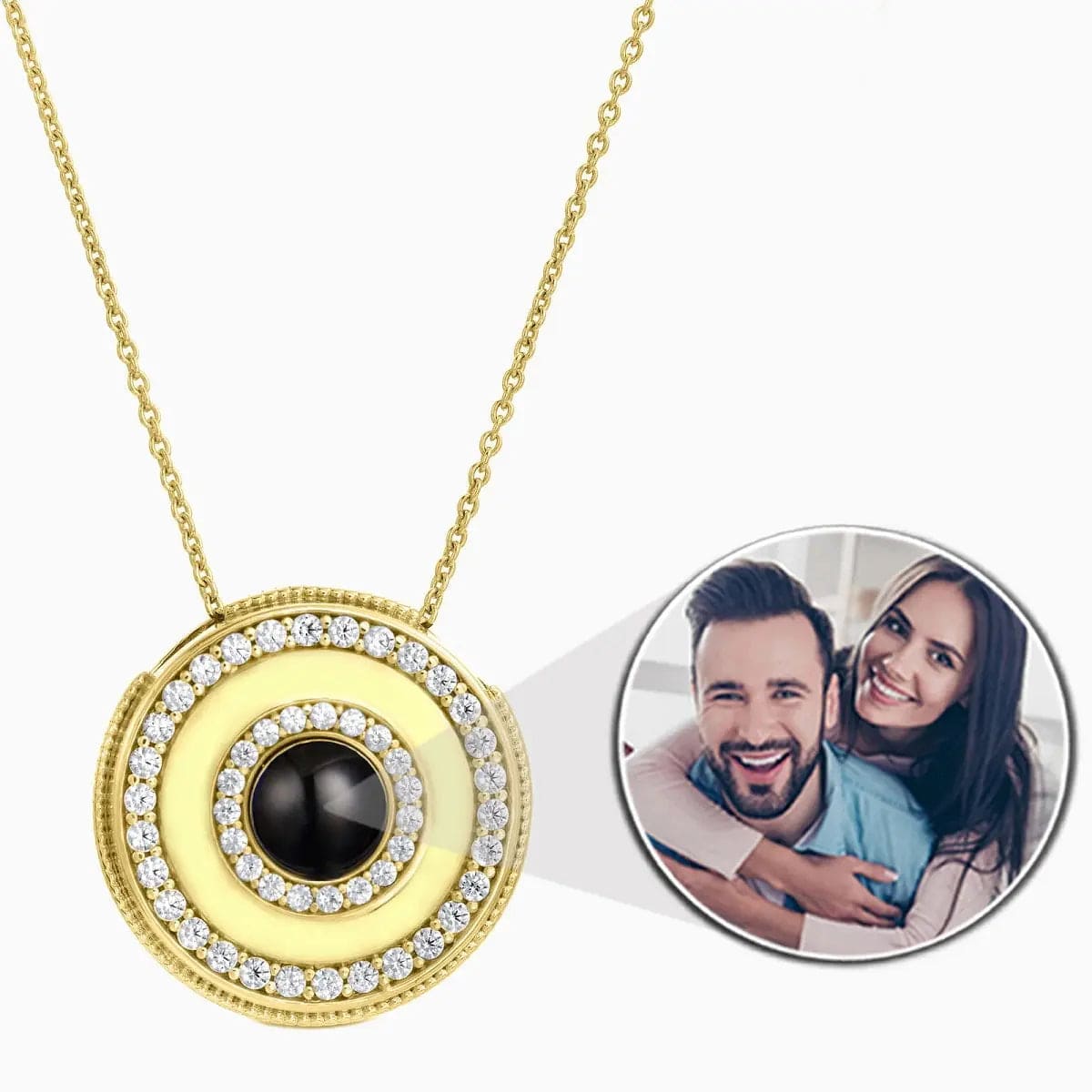 Collier pendentif médaillon de projection photo personnalisé 