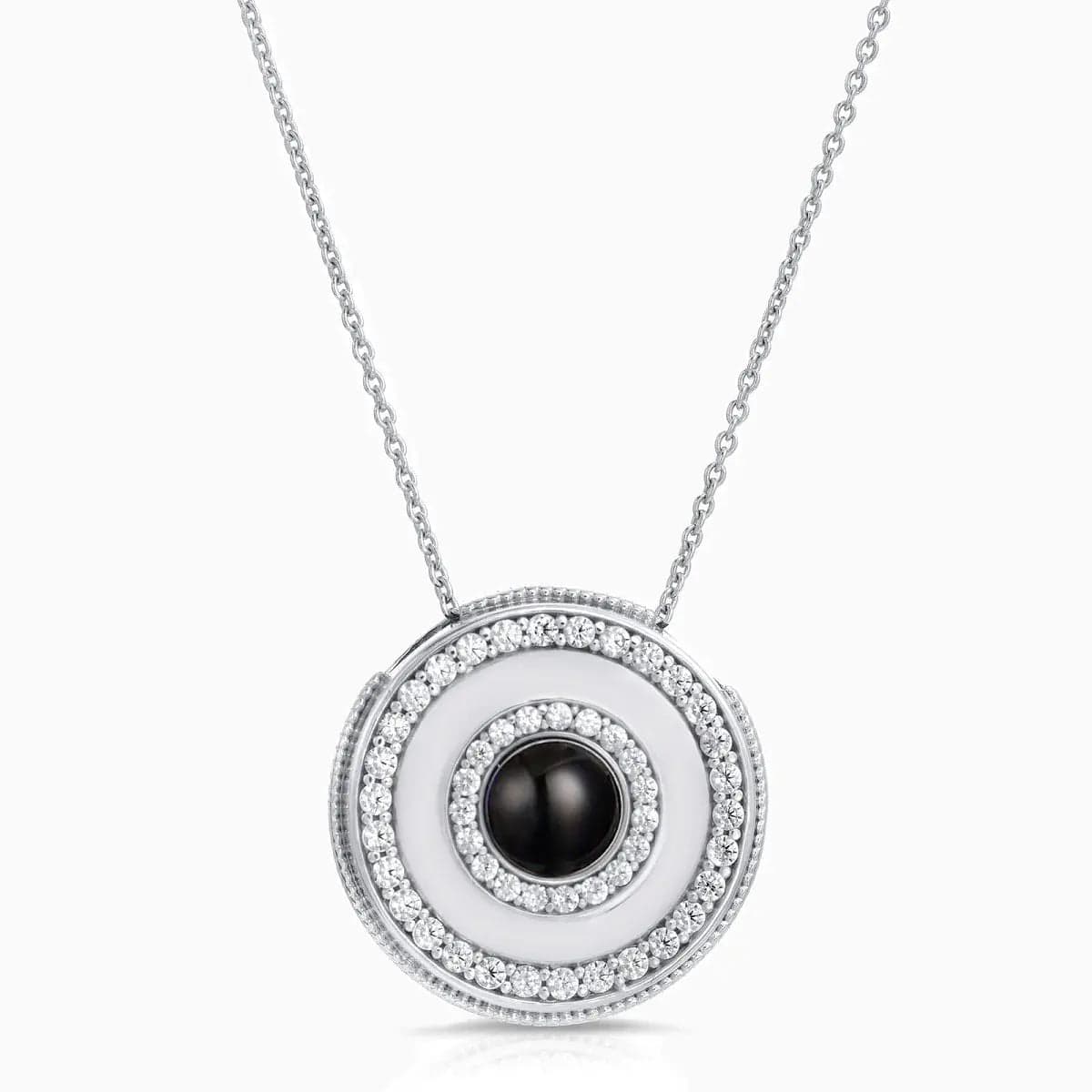 Collier pendentif médaillon de projection photo personnalisé 