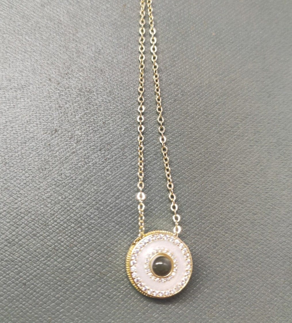 Collier pendentif médaillon de projection photo personnalisé 