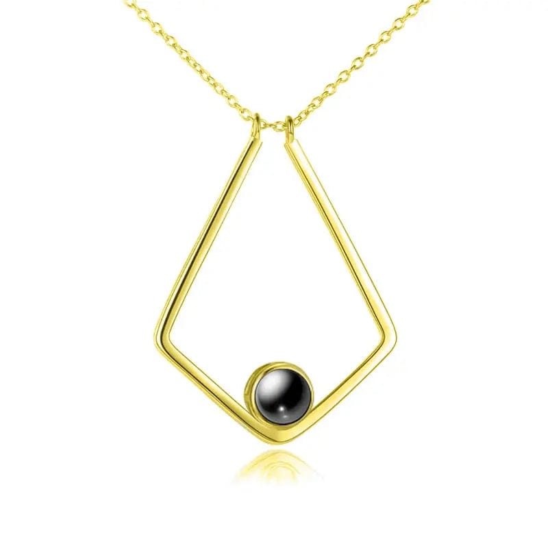 Collier pendentif polygone avec projection photo personnalisée 