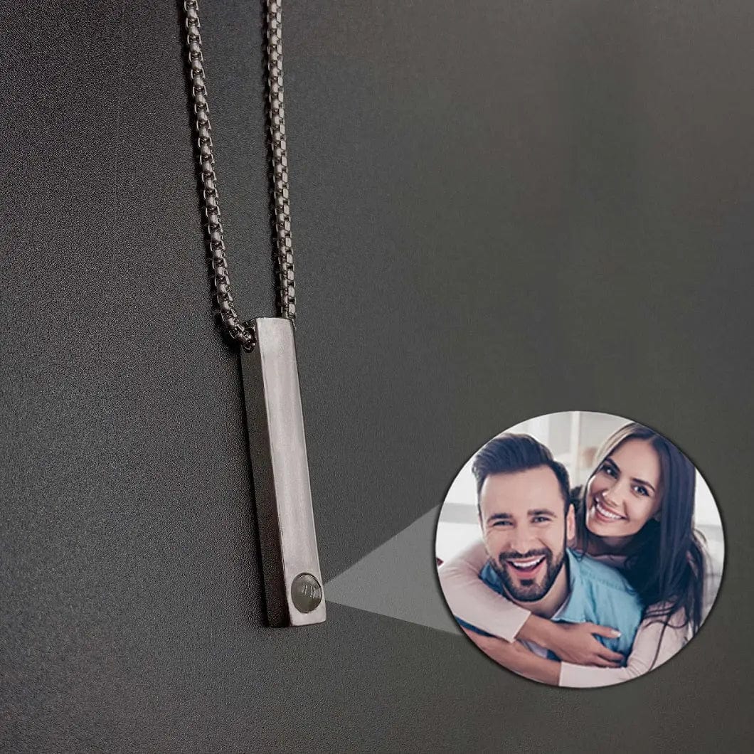 Personalisierte Halskette mit rechteckiger Fotoprojektion 