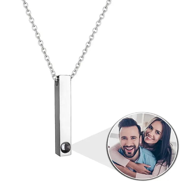 Collier rectangulaire avec projection photo personnalisée 