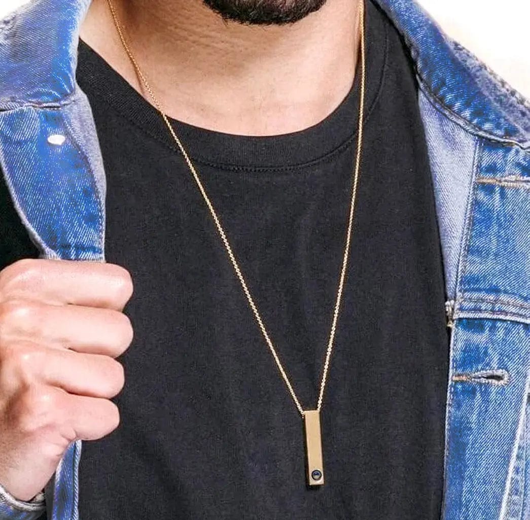 Collier rectangulaire avec projection photo personnalisée 