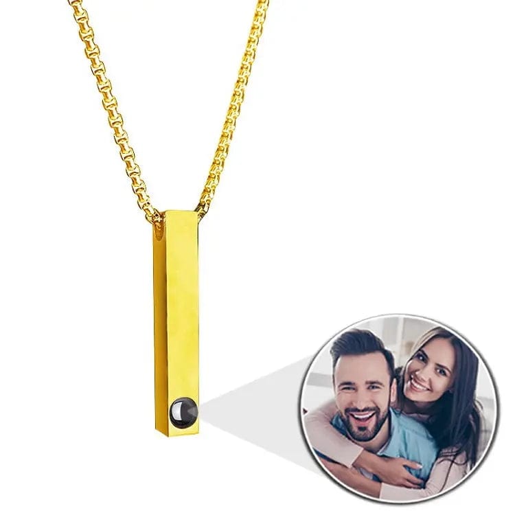 Collier rectangulaire avec projection photo personnalisée 