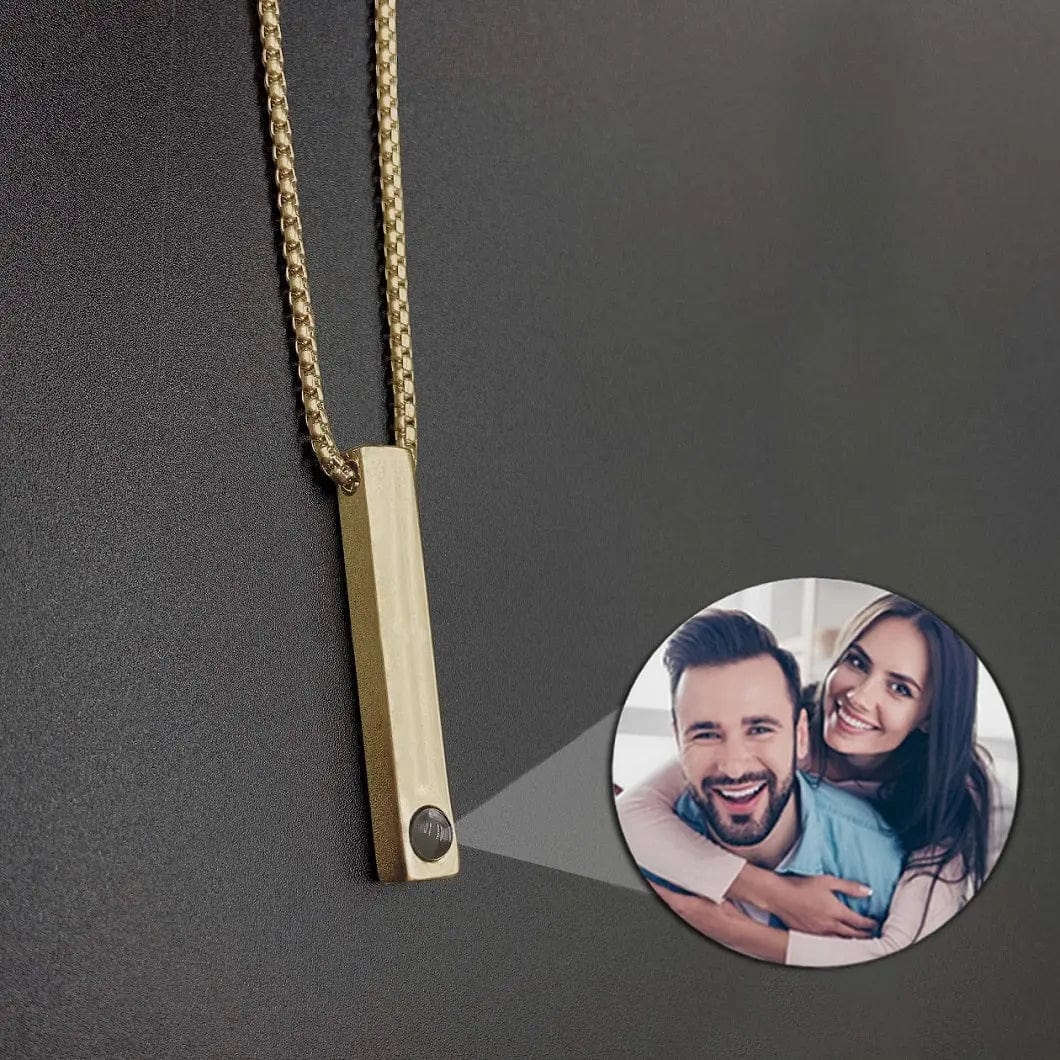 Collier rectangulaire avec projection photo personnalisée 