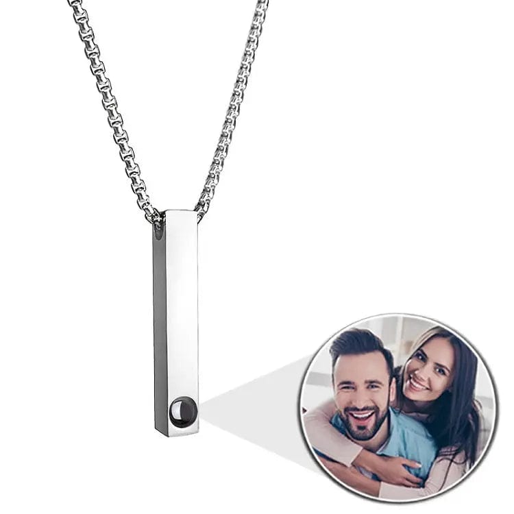 Collier rectangulaire avec projection photo personnalisée 