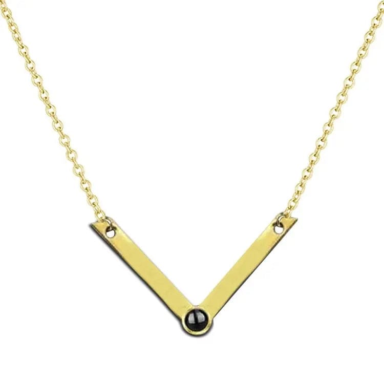 Collier pendentif en forme de V avec projection photo personnalisée 