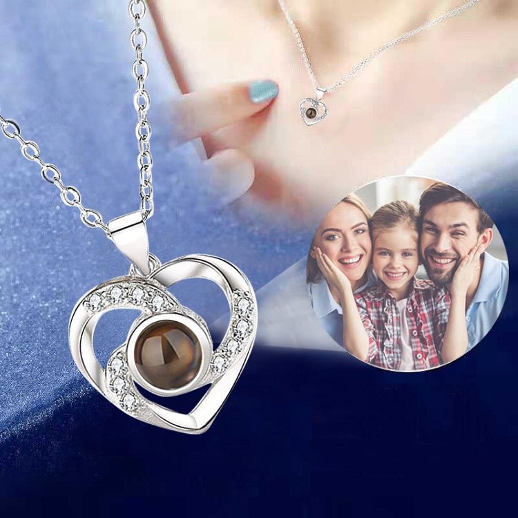 Collier personnalisé avec projection photo et cœur viking 