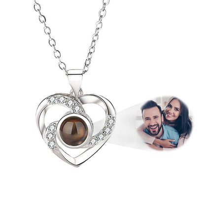 Collier personnalisé avec projection photo et cœur viking 