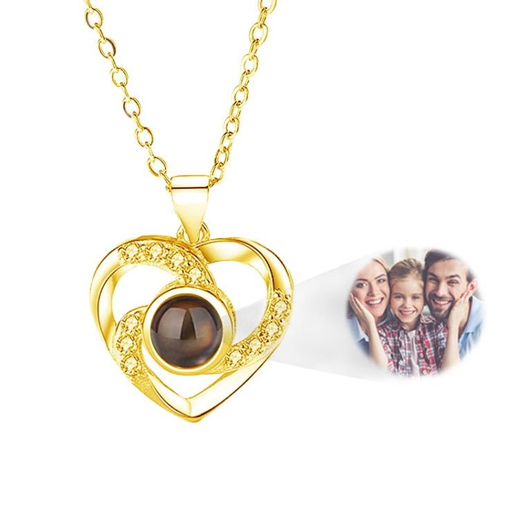 Collier personnalisé avec projection photo et cœur viking 