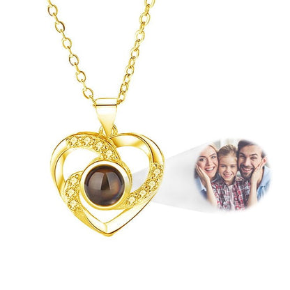 Collier personnalisé avec projection photo et cœur viking 