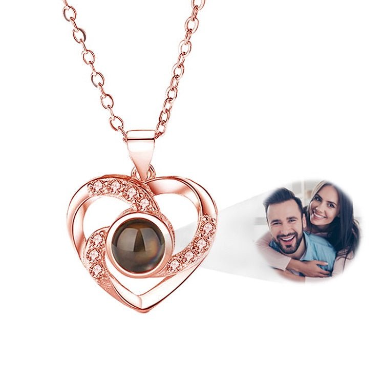 Collier personnalisé avec projection photo et cœur viking 