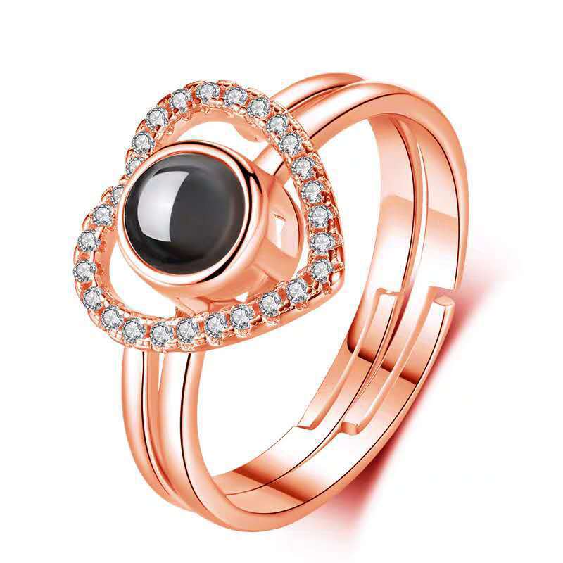 Custom Secret Heart  Hidden Photo Ring - Wear fortune