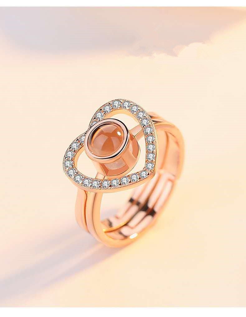 Custom Secret Heart  Hidden Photo Ring - Wear fortune