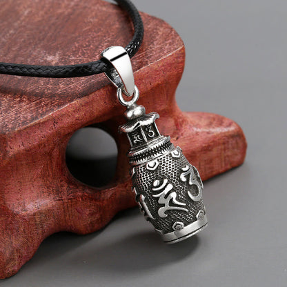 Collier pendentif créatif en cuivre avec pierres de Bouddha Om Mani Padme Hum 