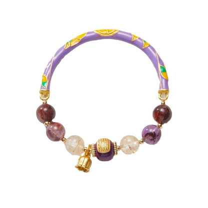 Buddha Steine ​​Lila Phantom Lila Jade Schrift Citrin Liebe Weisheit Armband Armreif 