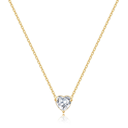 Collier délicat en forme de cœur avec pierre de naissance