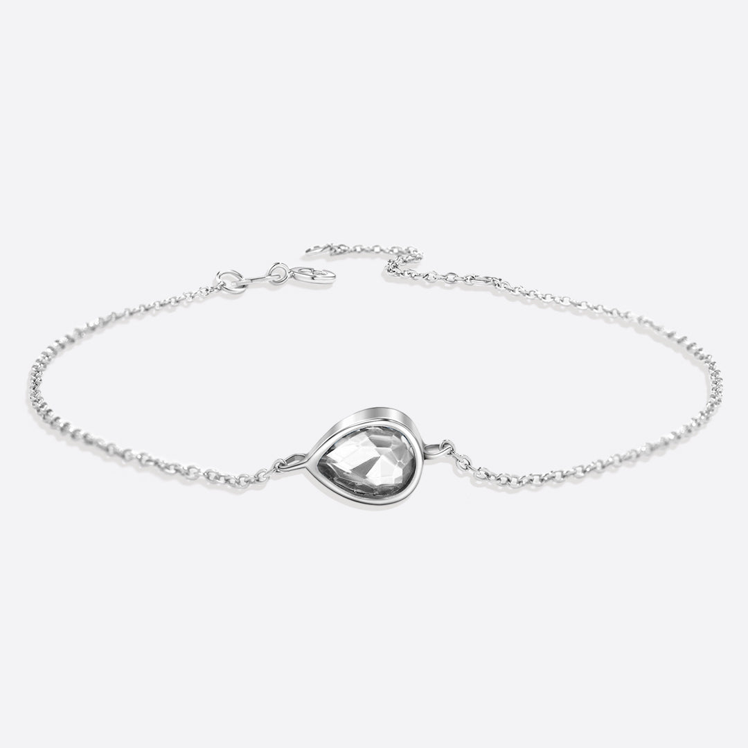 Bracelet en forme de larme avec pierre de naissance