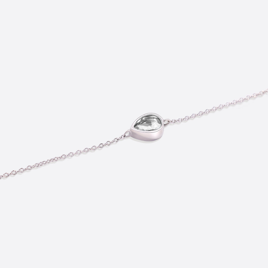 Bracelet en forme de larme avec pierre de naissance