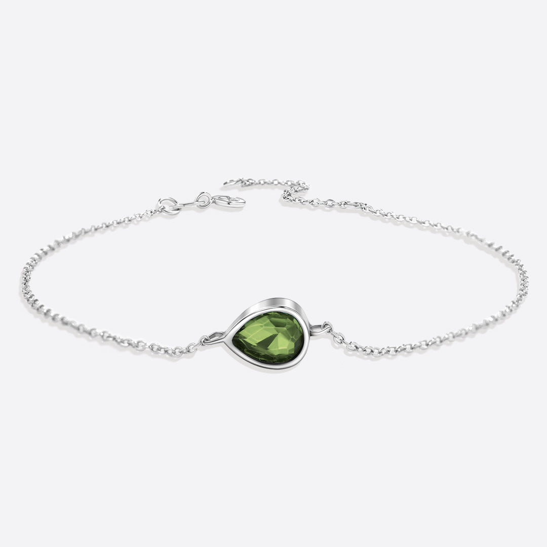 Bracelet en forme de larme avec pierre de naissance