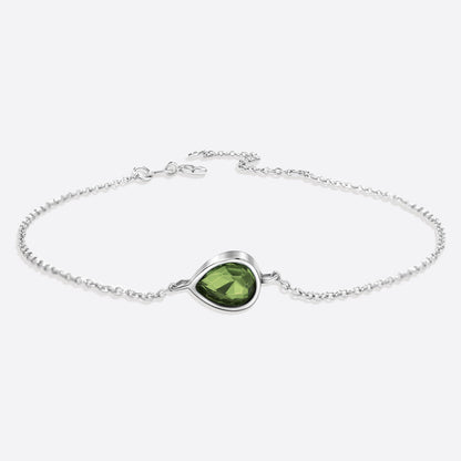 Bracelet en forme de larme avec pierre de naissance