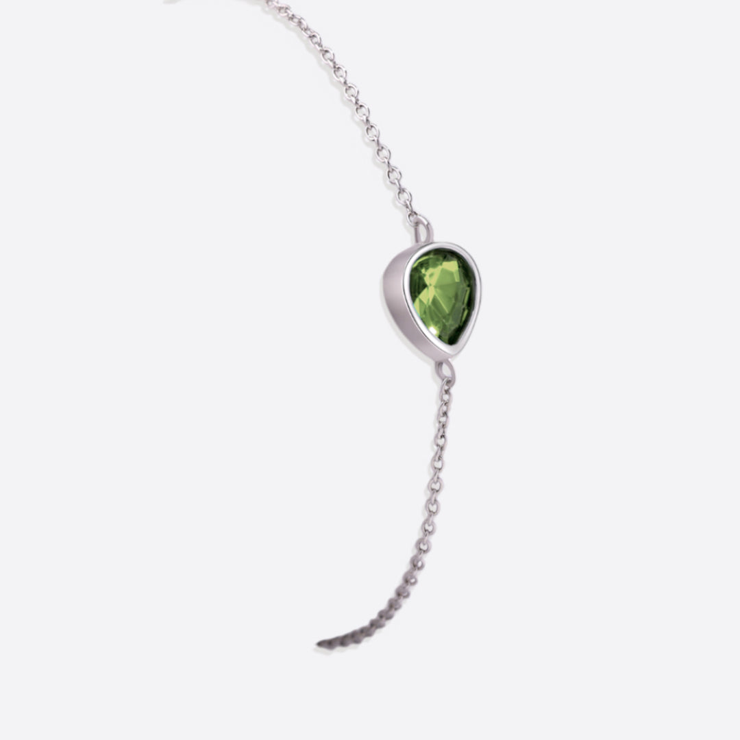 Bracelet en forme de larme avec pierre de naissance