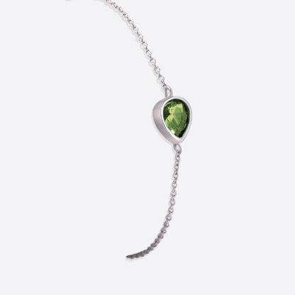 Bracelet en forme de larme avec pierre de naissance