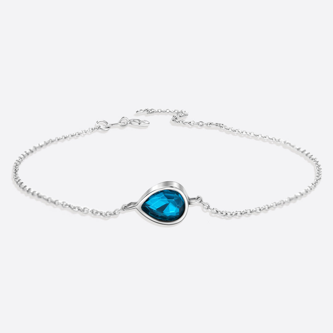 Bracelet en forme de larme avec pierre de naissance