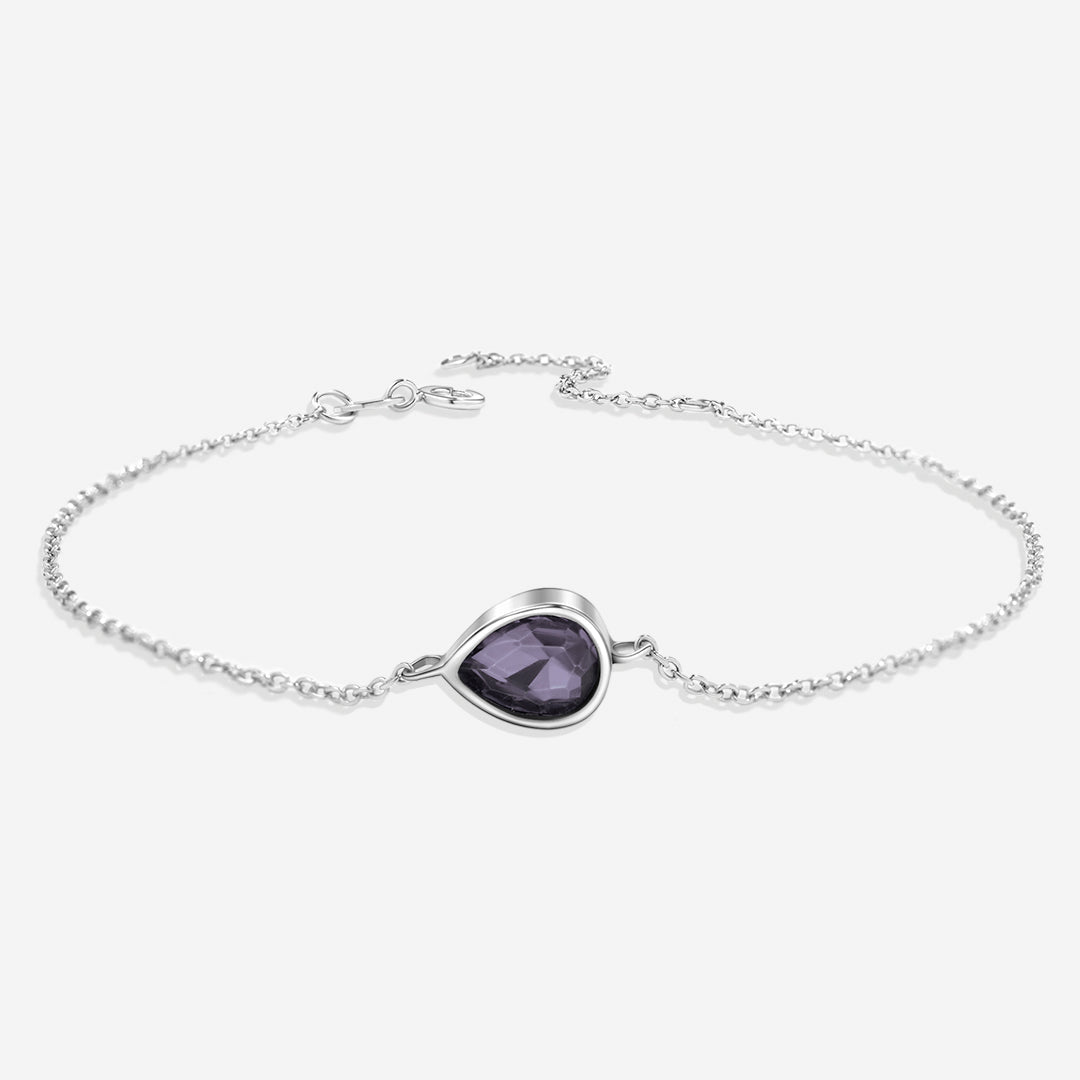 Bracelet en forme de larme avec pierre de naissance