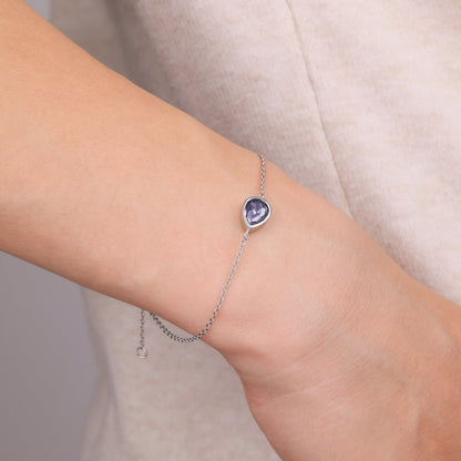 Bracelet en forme de larme avec pierre de naissance