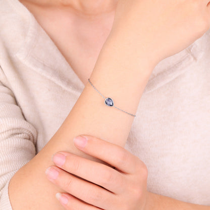 Bracelet en forme de larme avec pierre de naissance