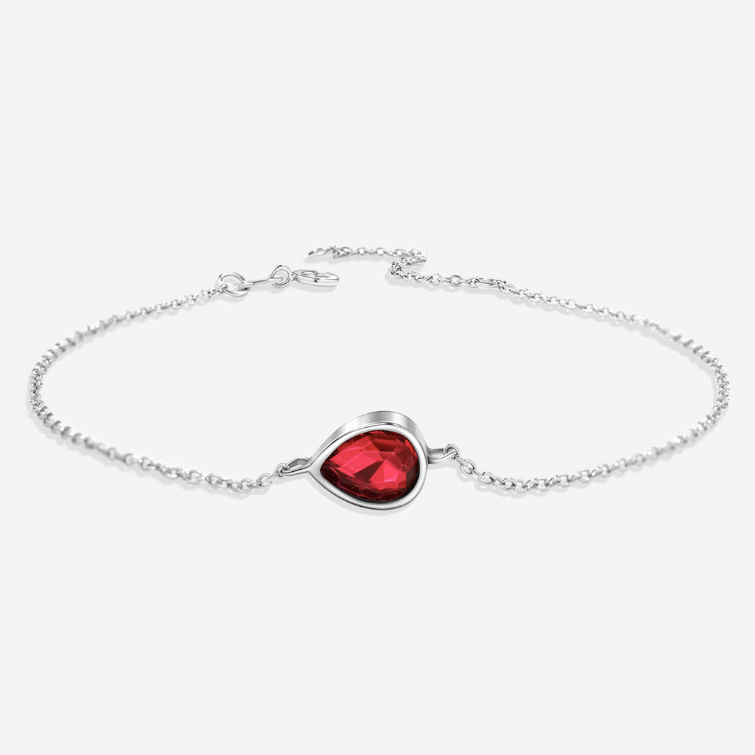 Bracelet en forme de larme avec pierre de naissance