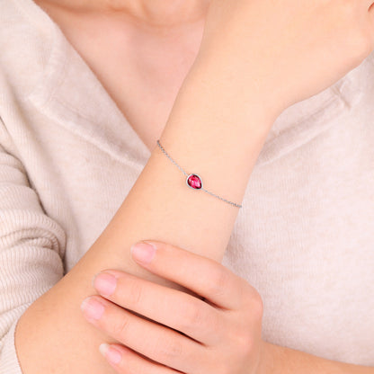 Bracelet en forme de larme avec pierre de naissance