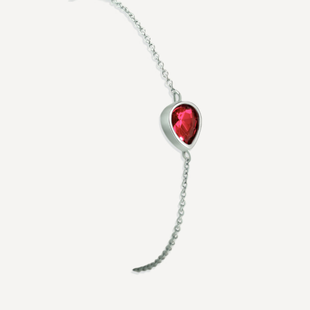 Bracelet en forme de larme avec pierre de naissance