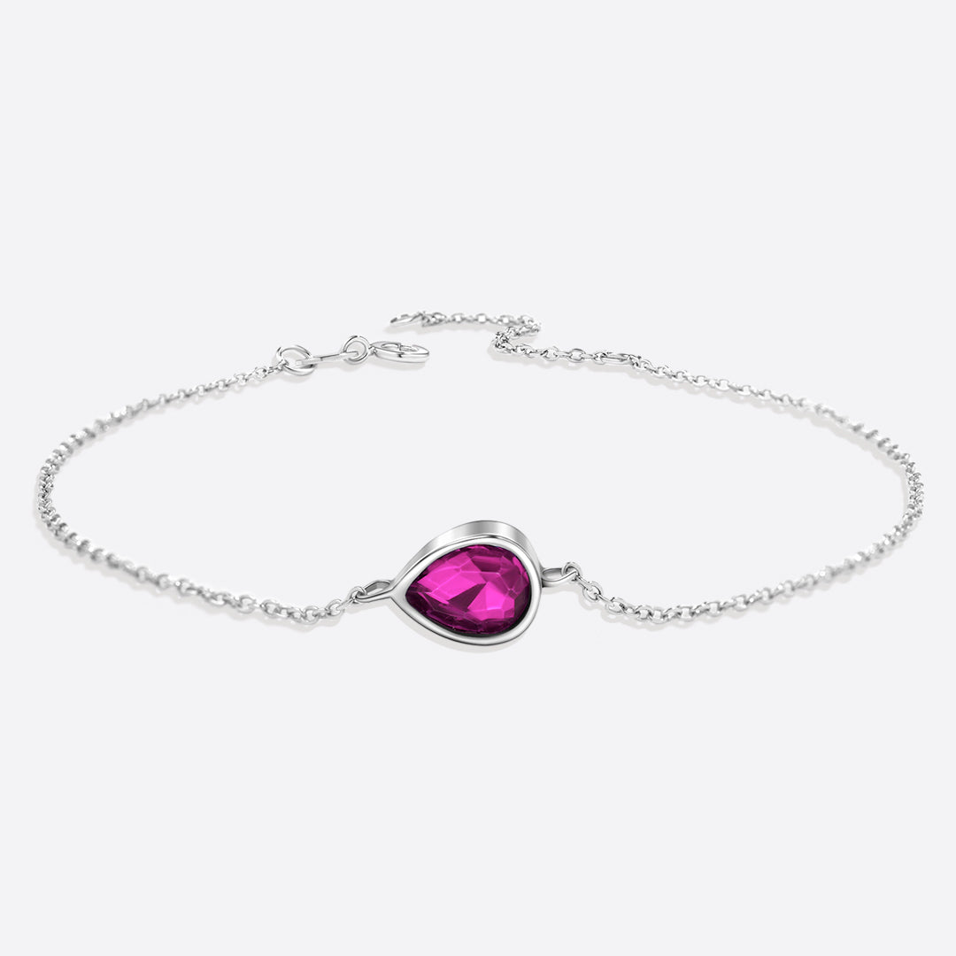 Bracelet en forme de larme avec pierre de naissance