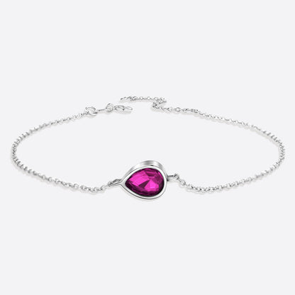 Bracelet en forme de larme avec pierre de naissance