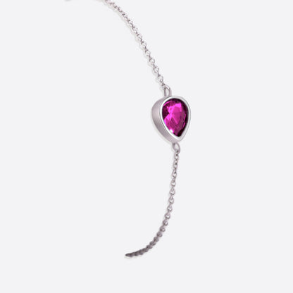Bracelet en forme de larme avec pierre de naissance